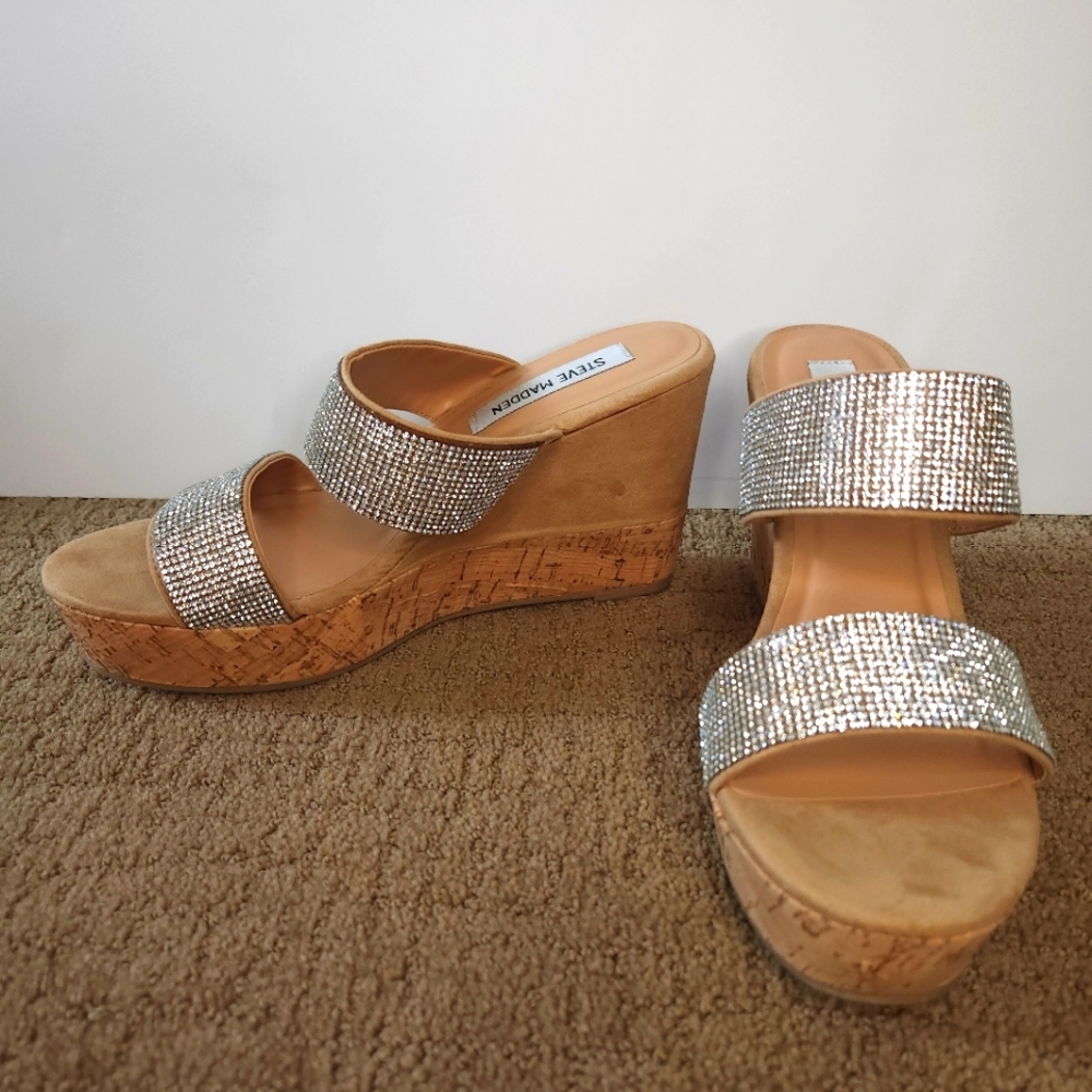 Steve Madden Rhinestone Wedge Sandals
